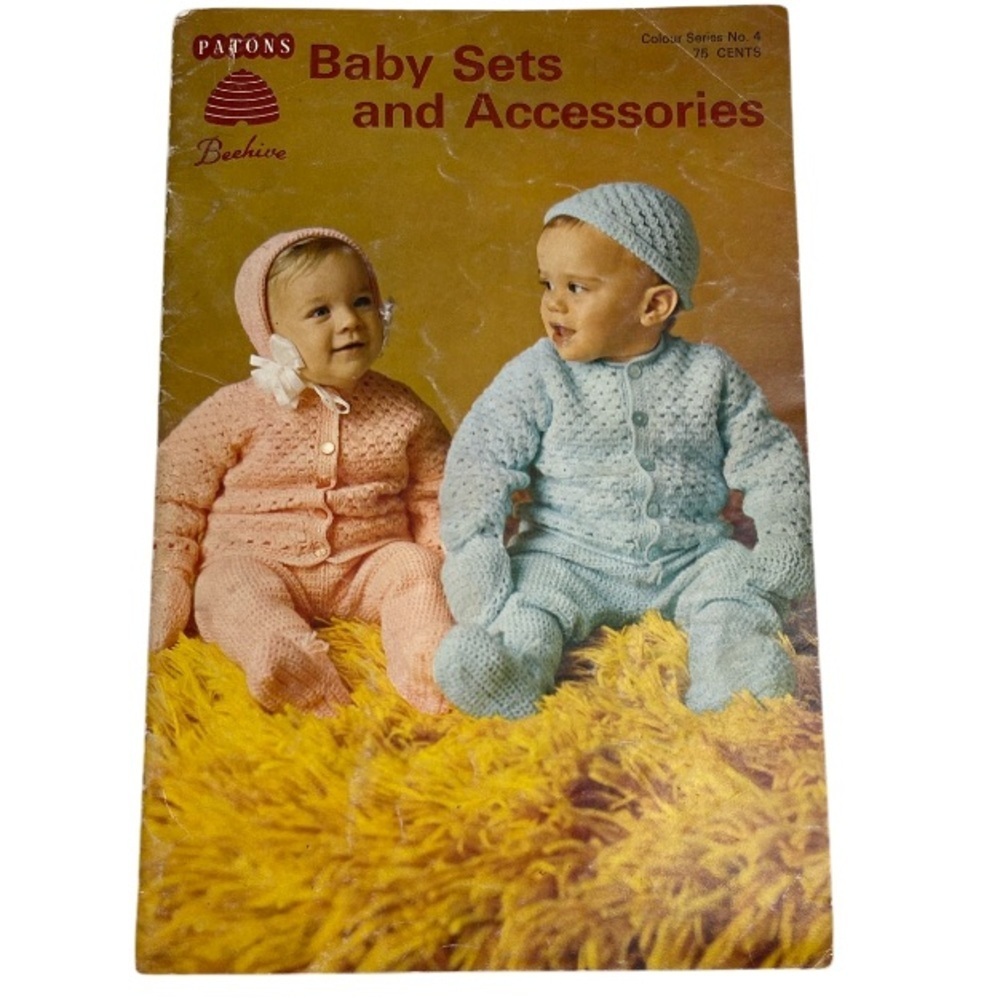 Vintage Patons Beehive Baby Sets And Accessories Knit Crochet Pattern Book